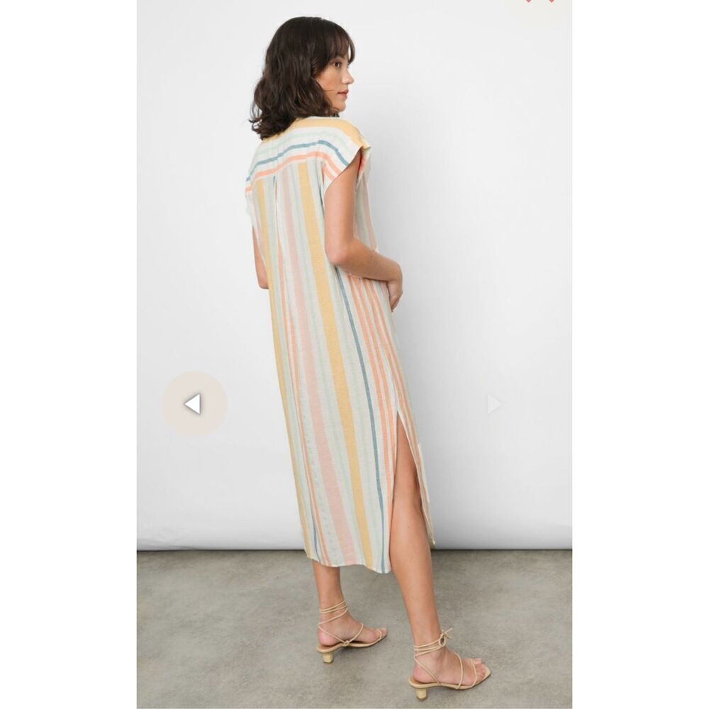 Rails Suri linen blend striped shirt dress size xs - Picture 2 of 12